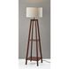 Kirby 59.75 inch 150.00 watt Walnut Wood Shelf Floor Lamp Portable Light
