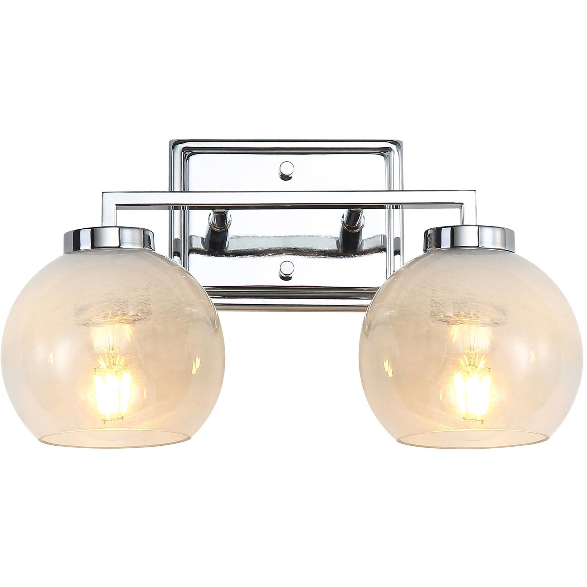 Yep Elliott Vanity Wall Light in Chrome, Clear Glass