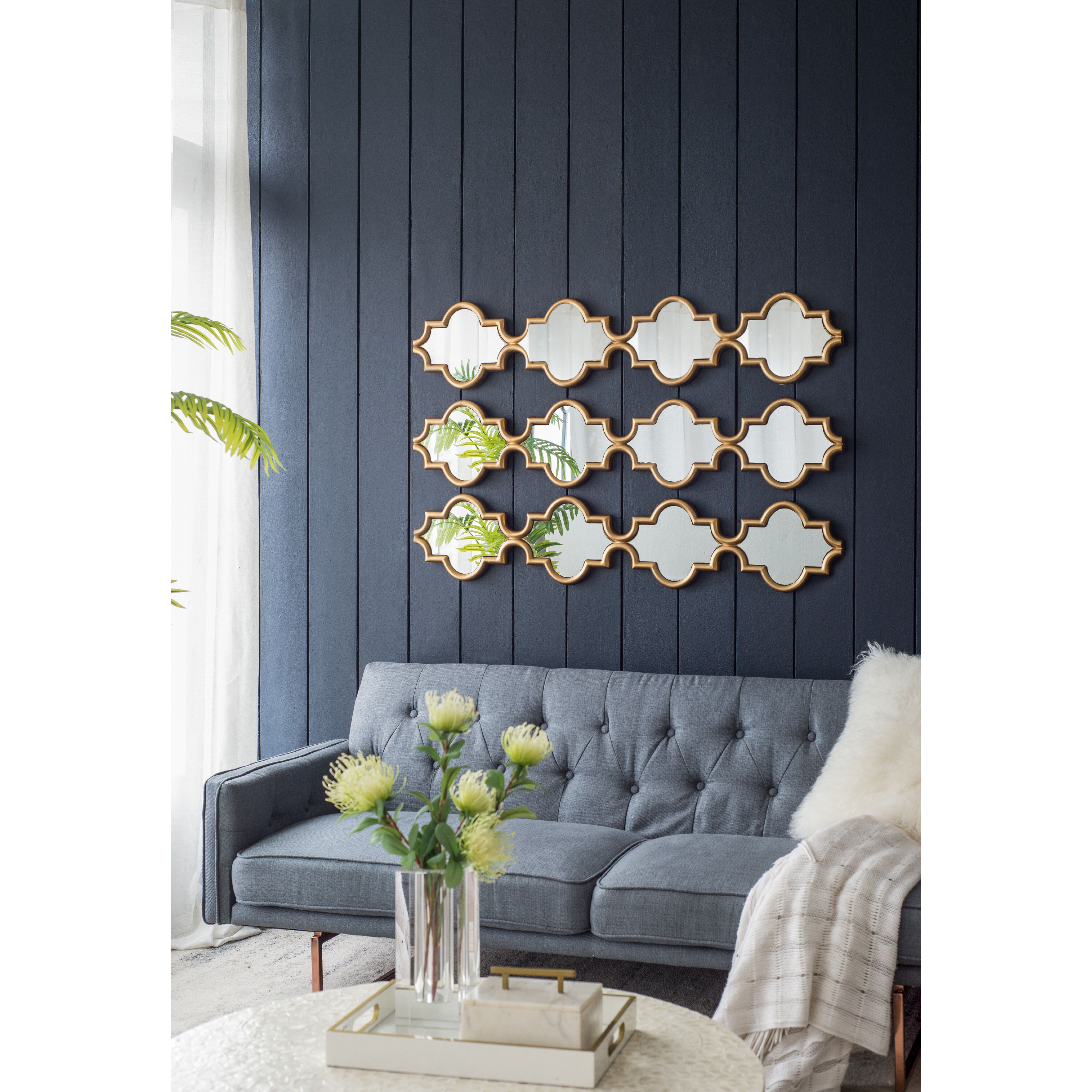 Madlyn 47 X 9.4 inch Gold Wall Mirror