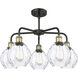 Waverly 5 Light 24 inch Black Antique Brass Chandelier Ceiling Light
