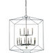 Isabella 12 Light 30 inch Polished Nickel with Matte Black Accents Foyer Chandelier Ceiling Light