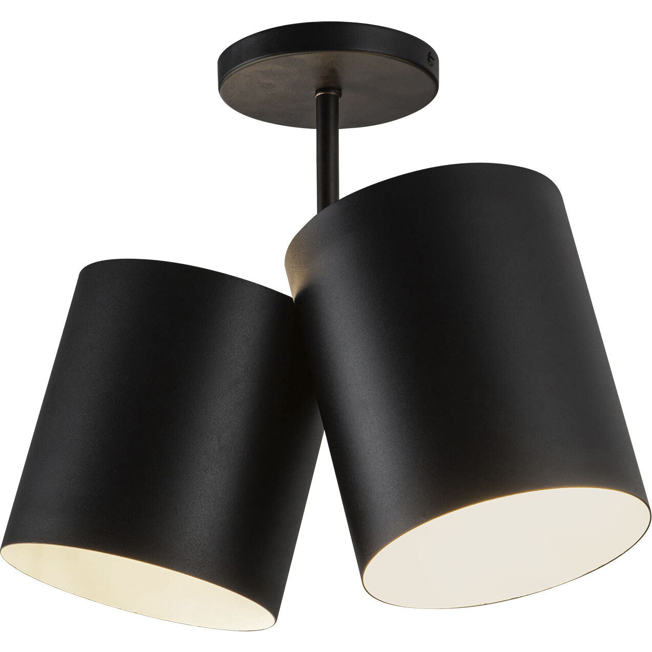 Keiko 2 Light 6 inch Black Semi-Flush Mount Ceiling Light