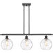 Ballston Athens Water Glass 3 Light 36 inch Oil Rubbed Bronze Island Light Ceiling Light