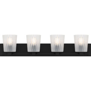 Gray 4 Light 32 inch Matte Black Bath Light Wall Light, Extra Large