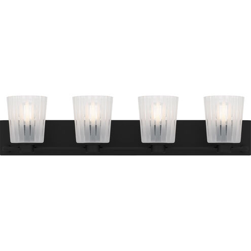 Gray 4 Light 32 inch Matte Black Bath Light Wall Light, Extra Large