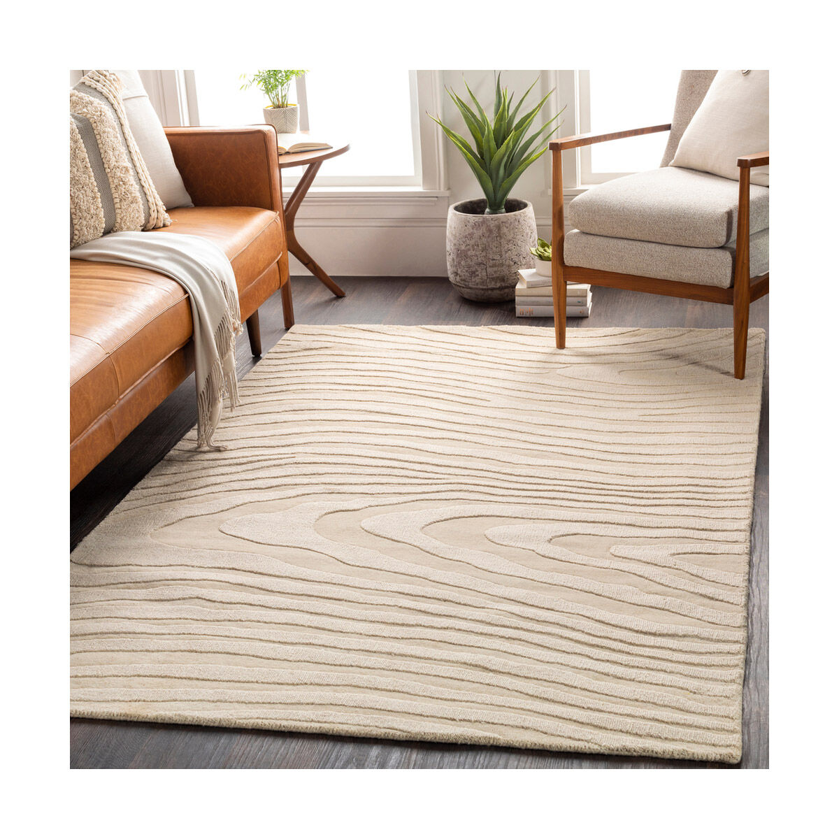 Mystique 63 X 39 inch Cream Rugs, Rectangle