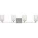 Parker 4 Light 35 inch Brushed Steel Wall Bath Fixture Wall Light