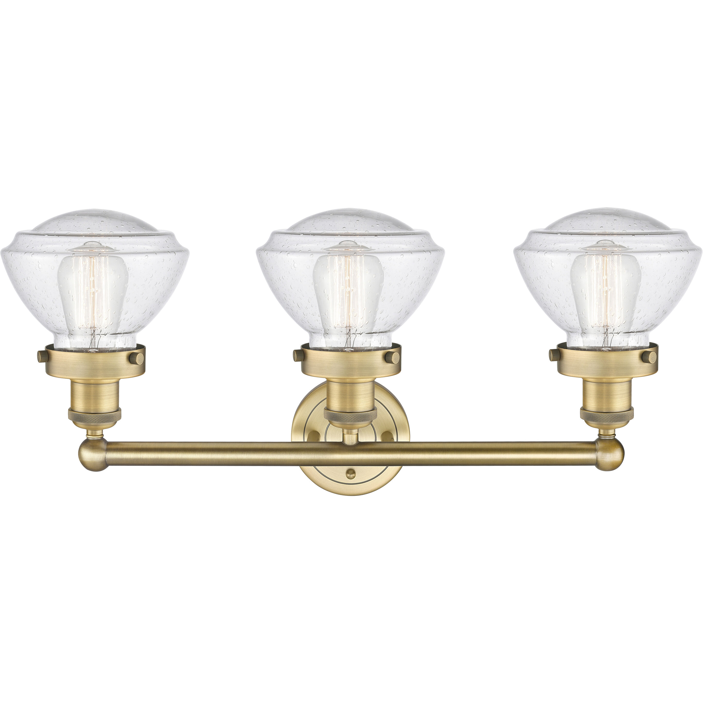 Olean 3 Light 24.5 inch Brushed Brass Bath Vanity Light Wall Light in Seedy