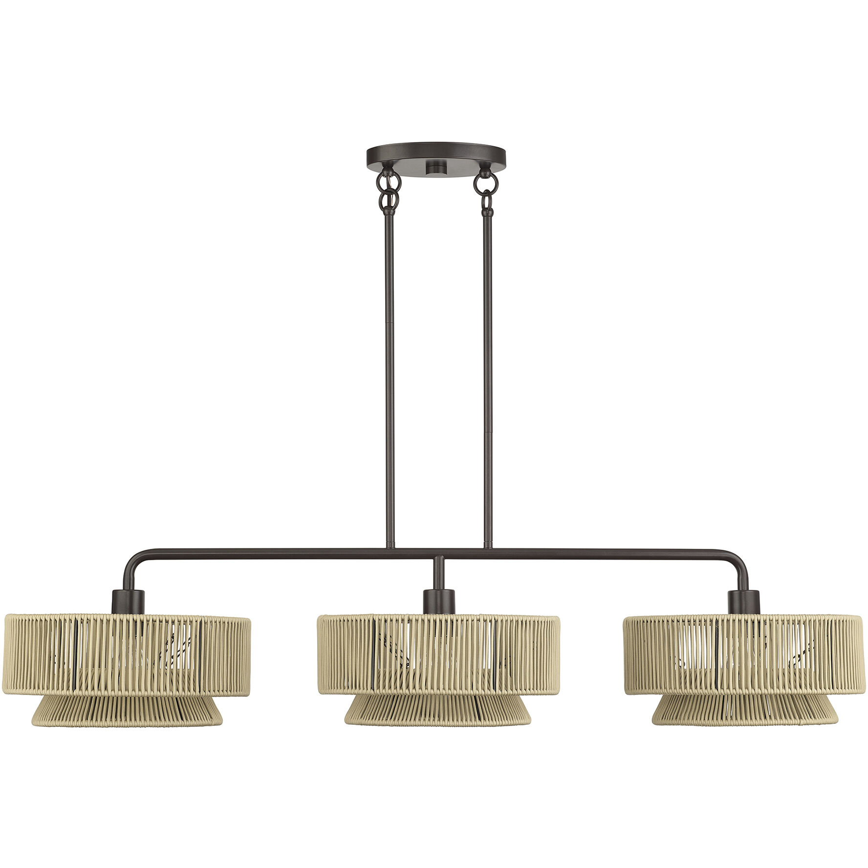 Florell 3 Light 47 inch English Bronze Linear Chandelier Ceiling Light, Extra Large