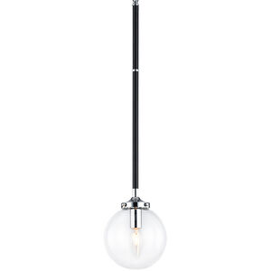 Particles 1 Light 6 inch Black and Chrome Pendant Ceiling Light in Chrome and Clear