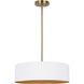 Rexton 3 Light 17 inch Matte White and Gold Chandelier Ceiling Light