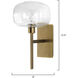 Scando Mod 1 Light 9 inch Antique Brass Clear Glass Wall Sconce Wall Light