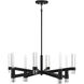 Windamere 4 Light 28 inch Textured Black with Polished Nickel Accents Chandelier Ceiling Light, Lighting One (Open)