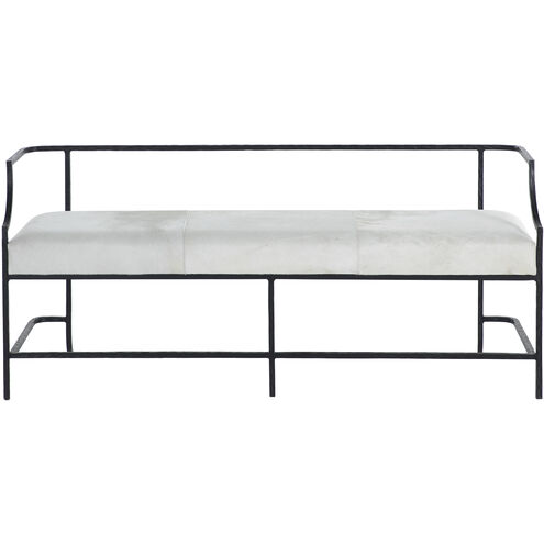 Victor Flat Black / Natural Ivory Hide Bench