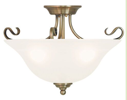 Coronado 3 Light 19 inch Antique Brass Semi-Flush Mount Ceiling Light