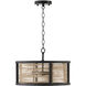 Rico 4 Light 16 inch Flat Black Semi-Flush Mount Ceiling Light, Convertible Dual Mount