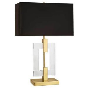 Lincoln 29 inch 150.00 watt Modern Brass / Crystal Accents Table Lamp Portable Light