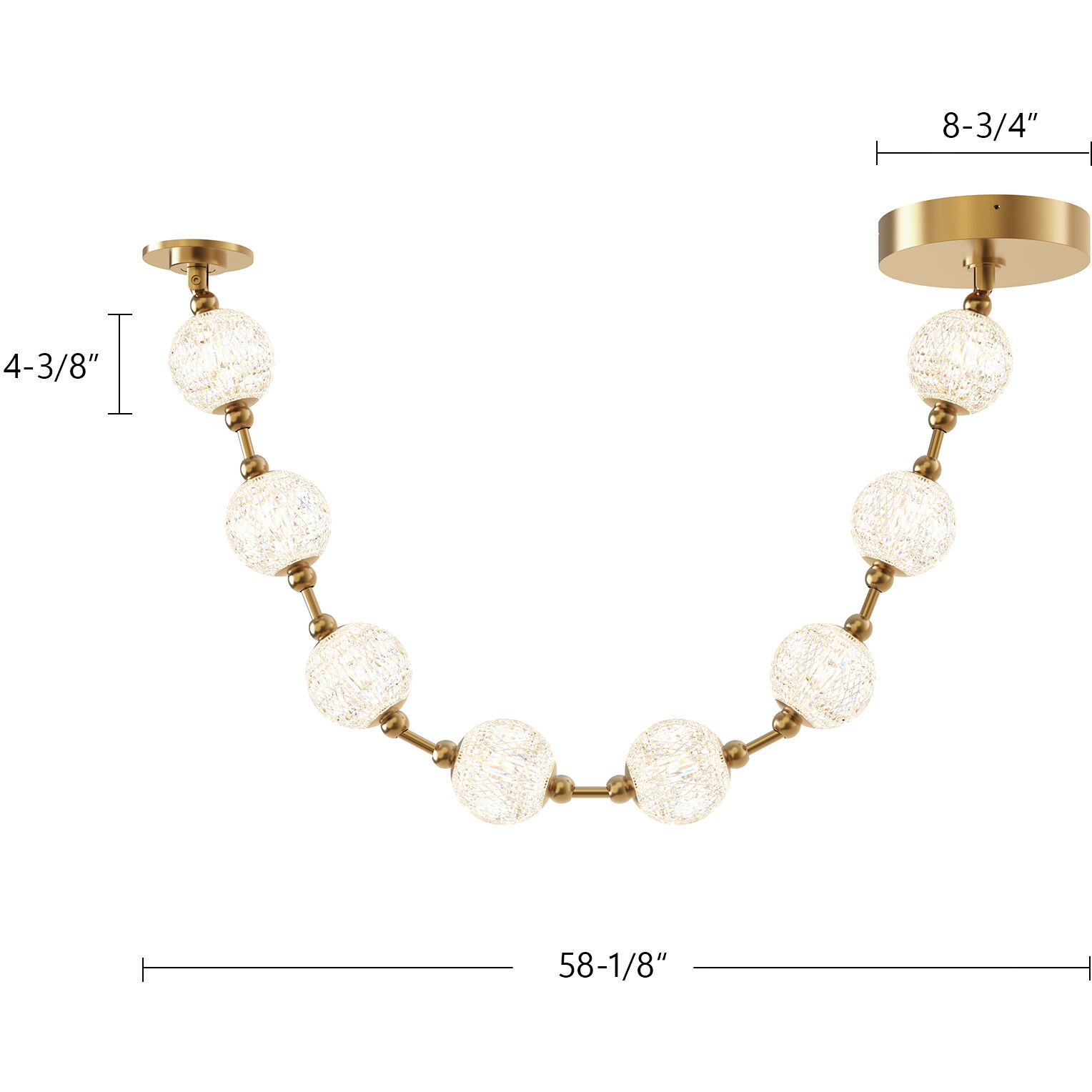 Marni Pendant Ceiling Light in Natural Brass