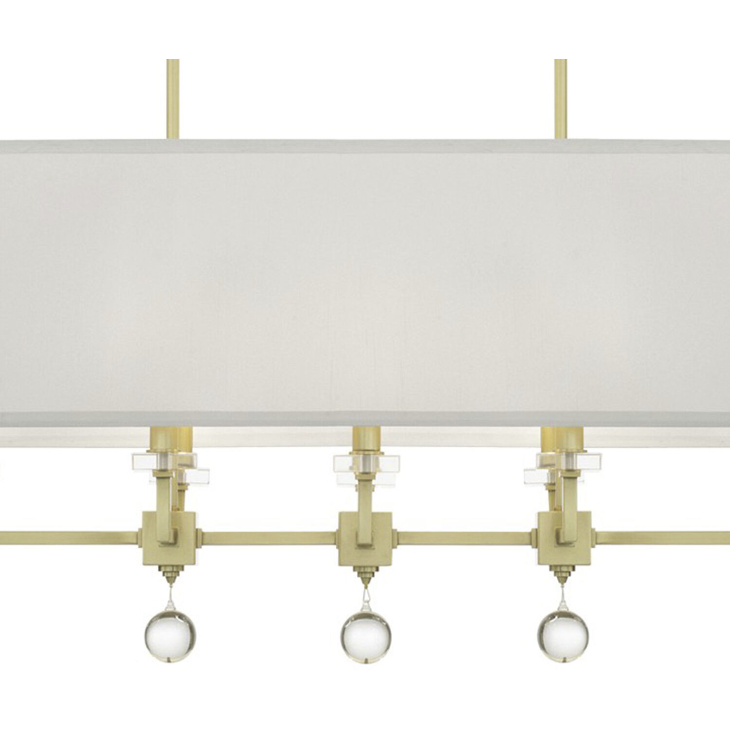 Paxton 8 Light 38 inch Aged Brass Linear Chandelier Ceiling Light