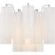 Addis Bath Wall Light in Polished Chrome, Tronchi Glass White
