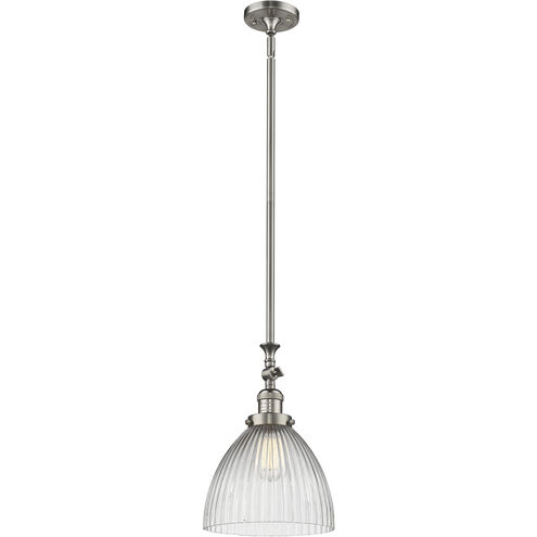 Franklin Restoration Seneca Falls 1 Light 9.5 inch Brushed Satin Nickel Mini Pendant Ceiling Light in Incandescent, Franklin Restoration
