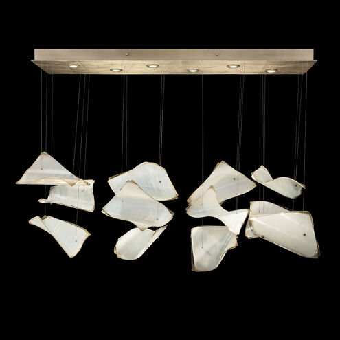 Elevate LED 50 inch Gold Pendant Ceiling Light in Gold Leaf, Blank Pages Studio Glass