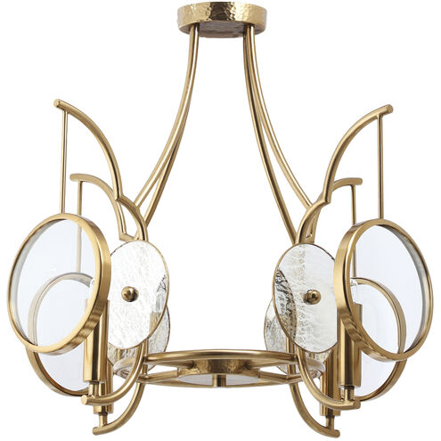 Into Focus 4 Light 15 inch Artisan Brass Semi Flush Ceiling Light
