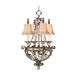 Pomplano 4 Light 18 inch Palacial Bronze with Gilded Accents Chandelier Ceiling Light