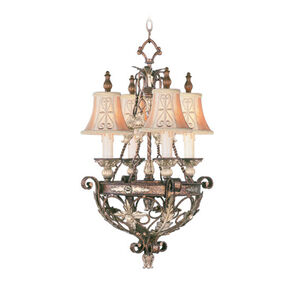 Pomplano 4 Light 18 inch Palacial Bronze with Gilded Accents Chandelier Ceiling Light