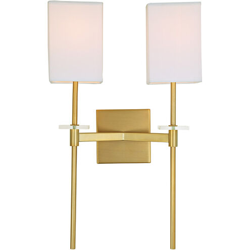 Marcus 2 Light 13 inch Satin Brass Wall Sconce Wall Light