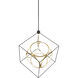 Monza LED 39.38 inch Black and Antique Brass Chandelier Ceiling Light