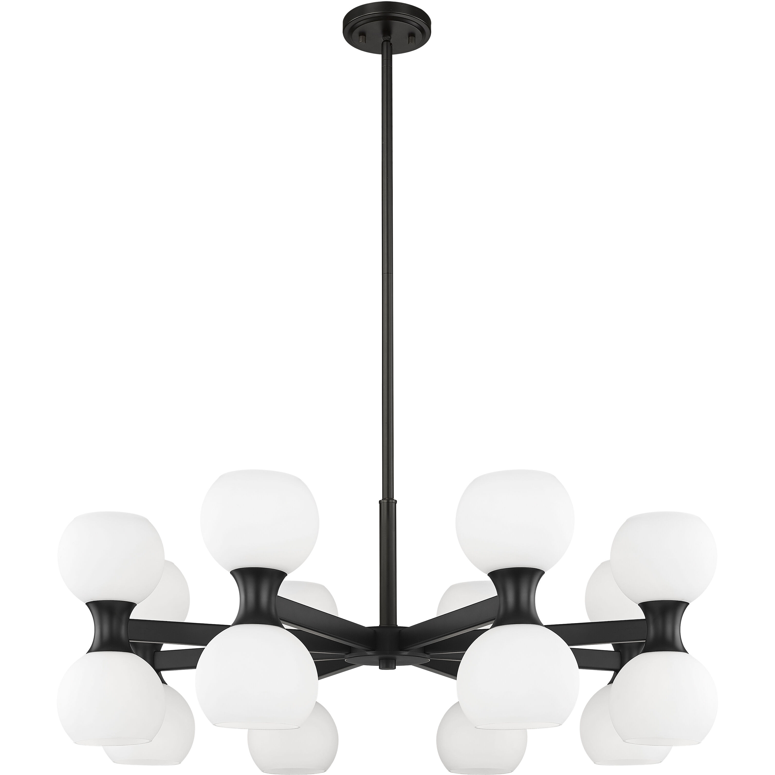 Artemis 16 Light 32 inch Matte Black Chandelier Ceiling Light
