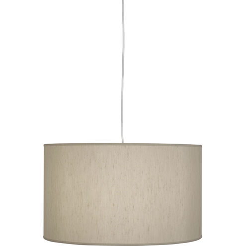 Elena 1 Light 15 inch Painted White Pendant Ceiling Light in Bone Dupioni