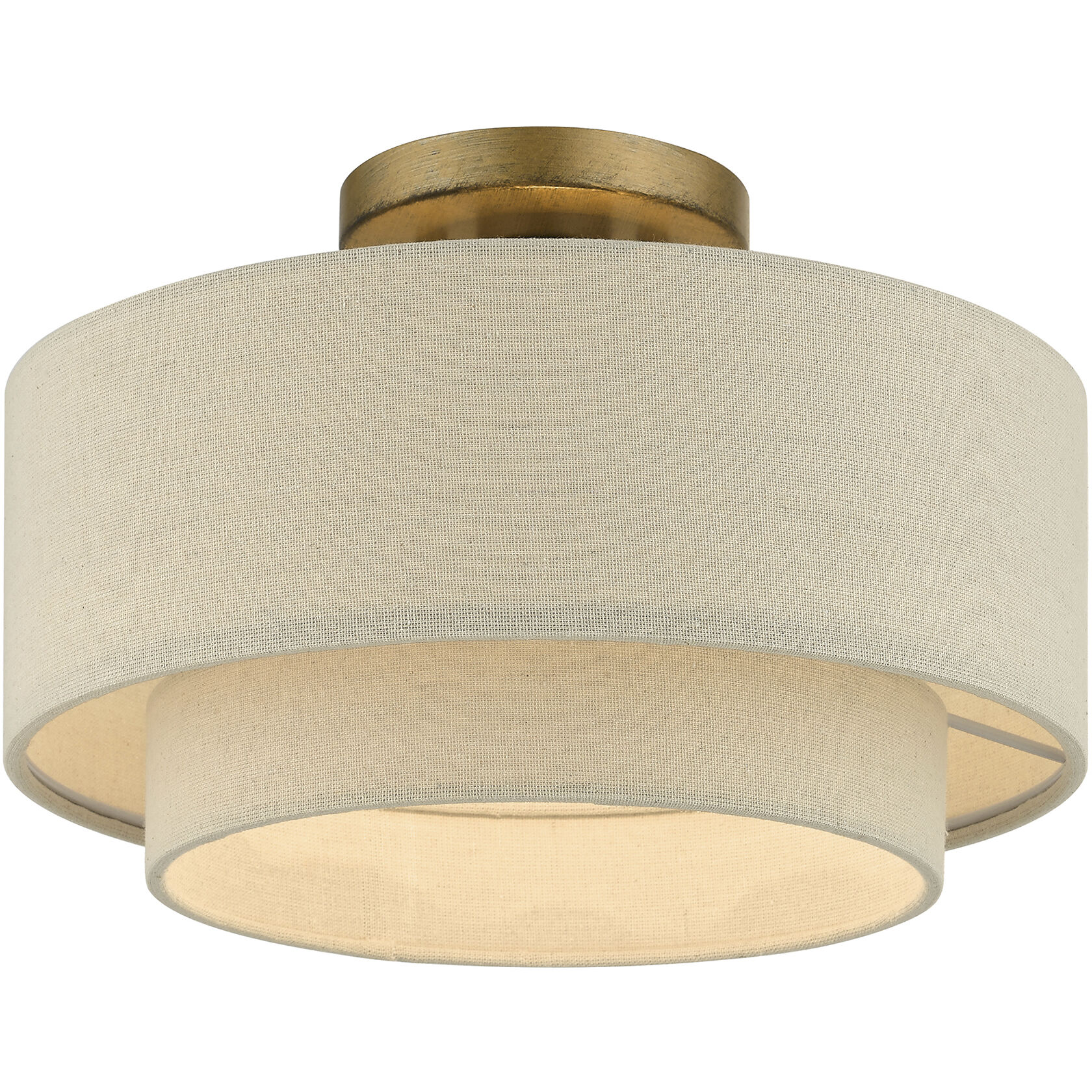 Bellingham 1 Light 13 inch Antique Gold Leaf Semi Flush Mount Ceiling Light, Medium