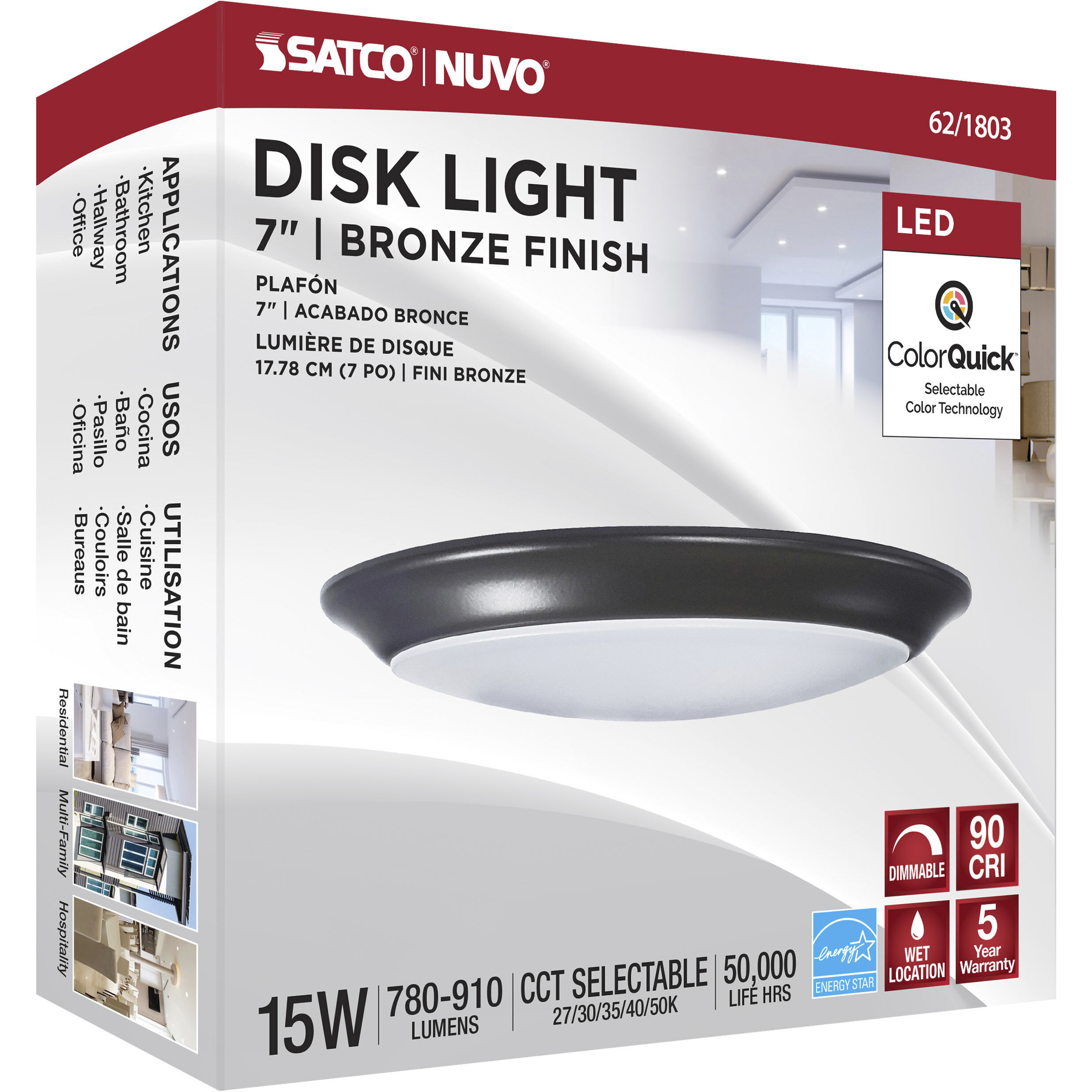 Brentwood Integrated LED Bronze LED Disk