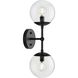 Atwell 2 Light 6.75 inch Matte Black Wall Sconce Wall Light