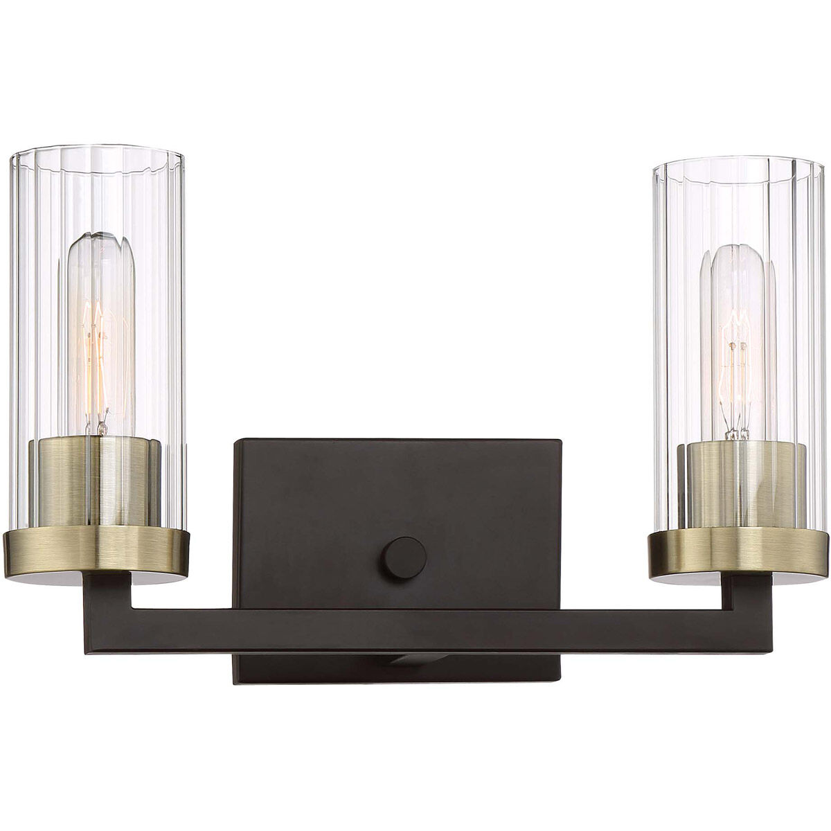 Ainsley Court 2 Light 15 inch Aged Kinston Bronze/Brushed Bath Light Wall Light