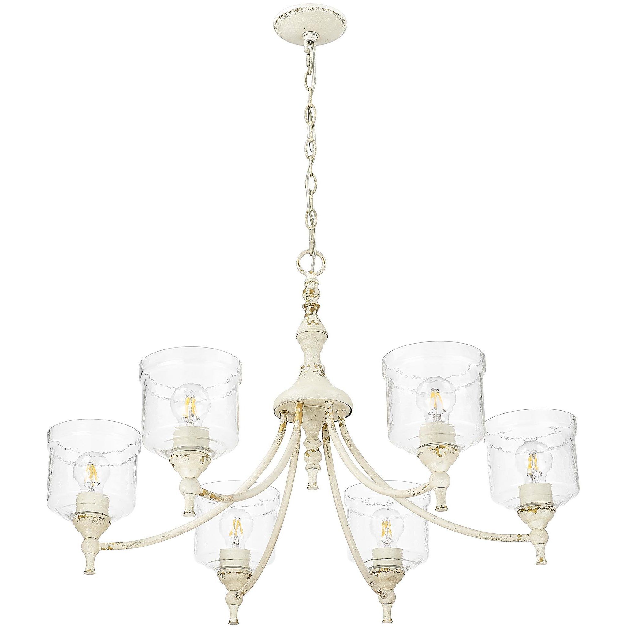 Keating 33.5 inch 60.00 watt Antique Ivory Chandelier Ceiling Light