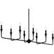 Alvaro 8 Light 11.5 inch Black Chandelier Linear Ceiling Light, Double