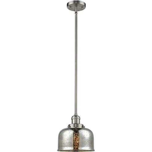 Franklin Restoration Bell 1 Light 8 inch Brushed Satin Nickel Mini Pendant Ceiling Light in Incandescent, Silver Plated Mercury, Franklin Restoration