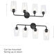 Celino 4 Light 32.5 inch Black Vanity Light Wall Light