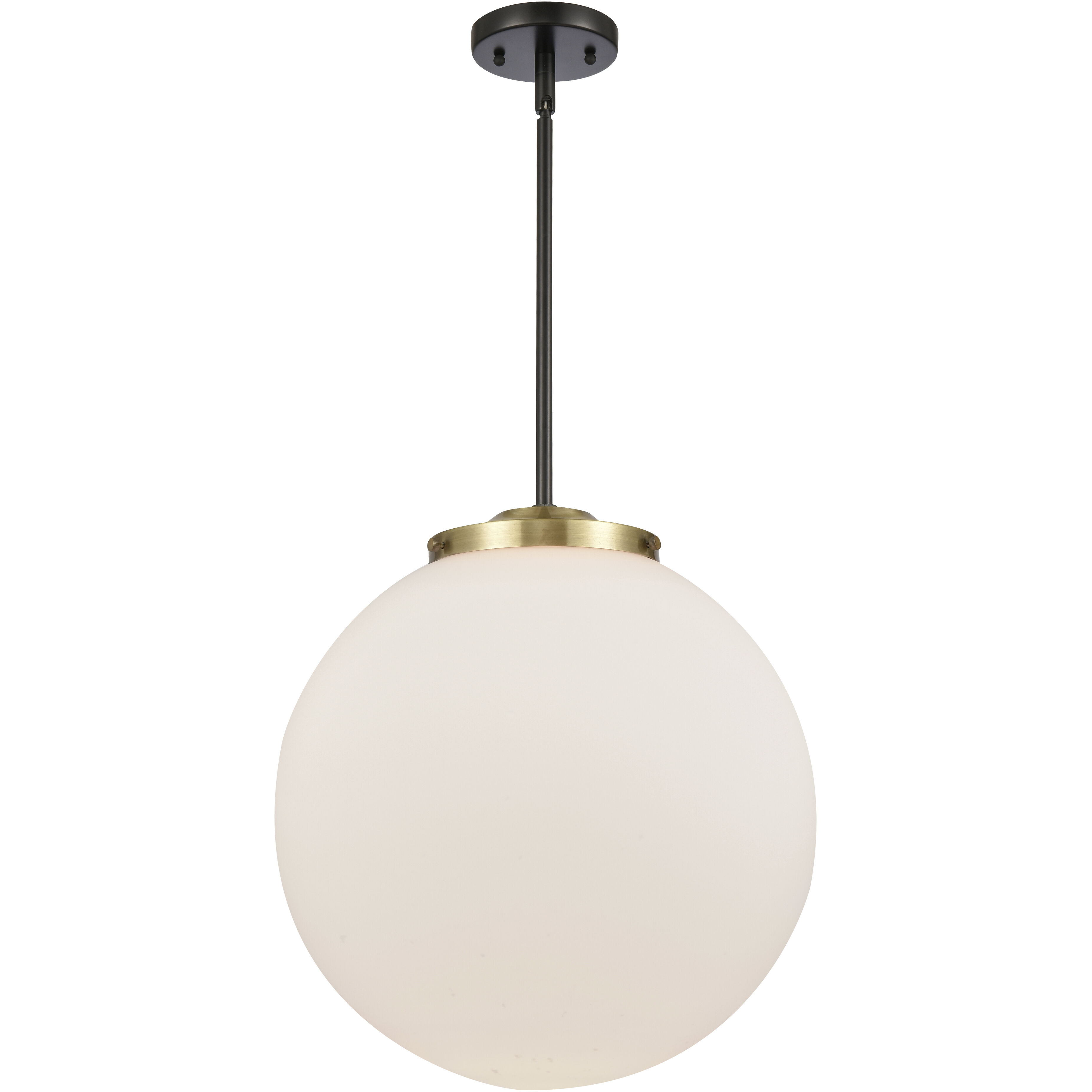 Franklin Restoration Beacon 1 Light 16 inch Black Antique Brass Pendant Ceiling Light in Incandescent, Matte White