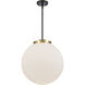 Franklin Restoration Beacon 1 Light 16 inch Black Antique Brass Pendant Ceiling Light in Incandescent, Matte White