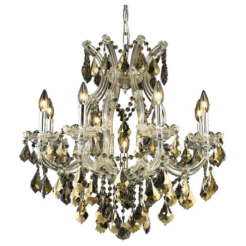 Maria Theresa 9 Light 26 inch Chrome Dining Chandelier Ceiling Light in Golden Teak, Royal Cut