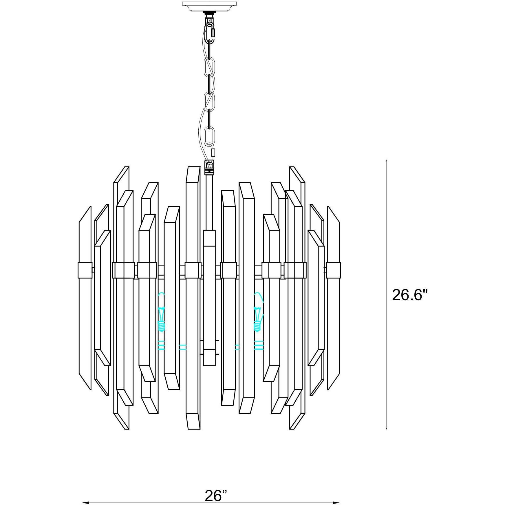 Bova 6 Light 26 inch Polished Nickel Chandelier Ceiling Light