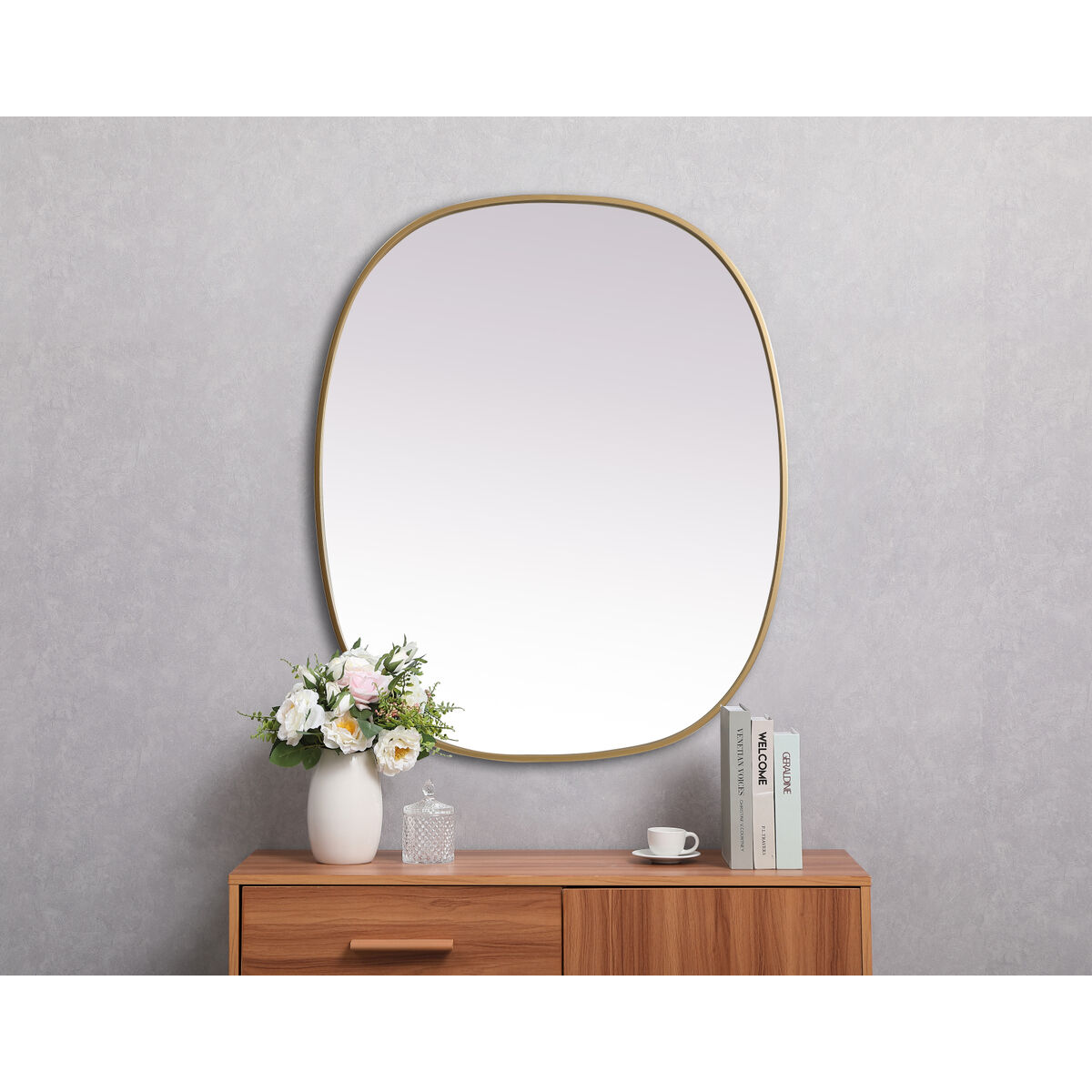 Brynn 36 X 30 inch Brass Mirror in 30 x 36