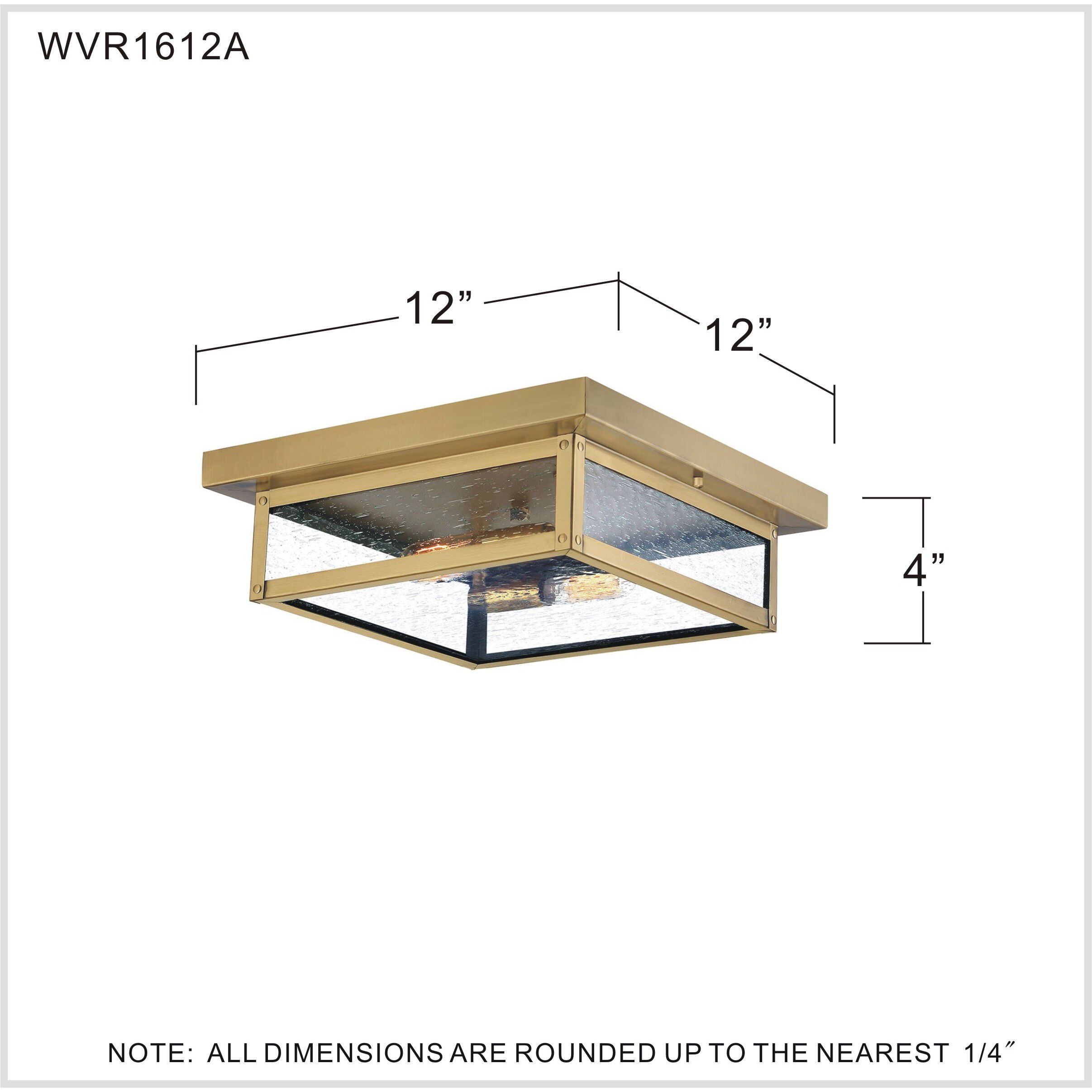 Westover 2 Light 12 inch Antique Brass Outdoor Flush Mount