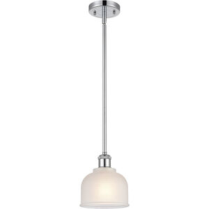 Ballston Dayton LED 6 inch Polished Chrome Pendant Ceiling Light in White Glass, Ballston