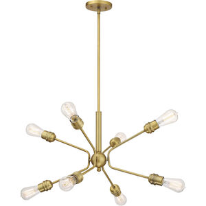 Faraday 8 Light 30 inch Brushed Brass Pendant Ceiling Light