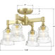 Gregory 4 Light 17.25 inch Aged Brass Semi Flush Ceiling Light